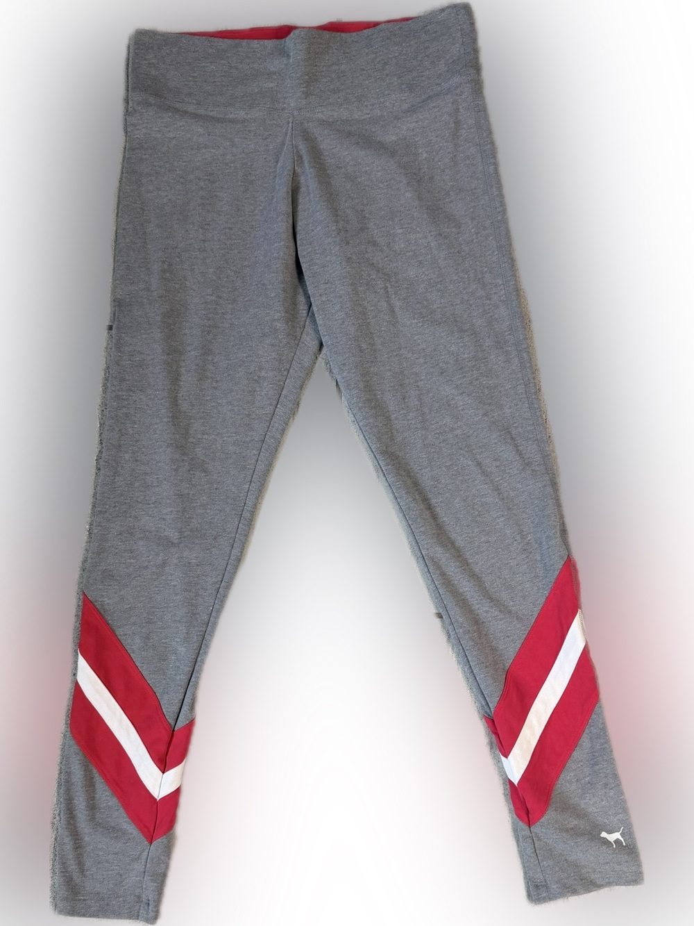 PINK Color Block Leggings in Gray & Red Like New